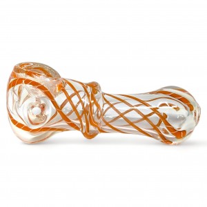 3" Gold Fumed Solo Rim Whirls Of Creativity In Every Puff Hand Pipes - 2pk [RJA94]